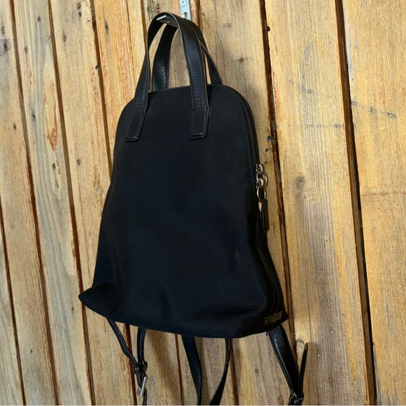 Coach Vintage Mercer Black Canvas Backpack With Leather Trim - Picture 3 of 6